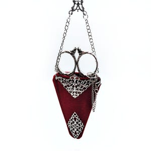 Vintage Embroidery Scissors, With Velvet Flocked & Silver Filigree ...