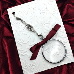5x Magnifying Glass with Removable Chatelaine Chain + Bonus Necklace Chain- Chatelaine Magnifying Glass, Magnifying Glass Pendant