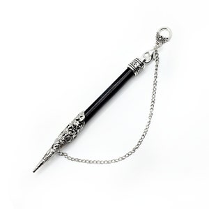 Gothic Chatelaine Pencil Pendant Embellished with Silver Filigree + Easy Refill Pencil Pack
