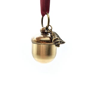 Golden Acorn Thimble Case w/ Thimble for Chatelaine or Necklace- Thimble Holder, Etui Thimble Case, Sewing Chatelaine Tools