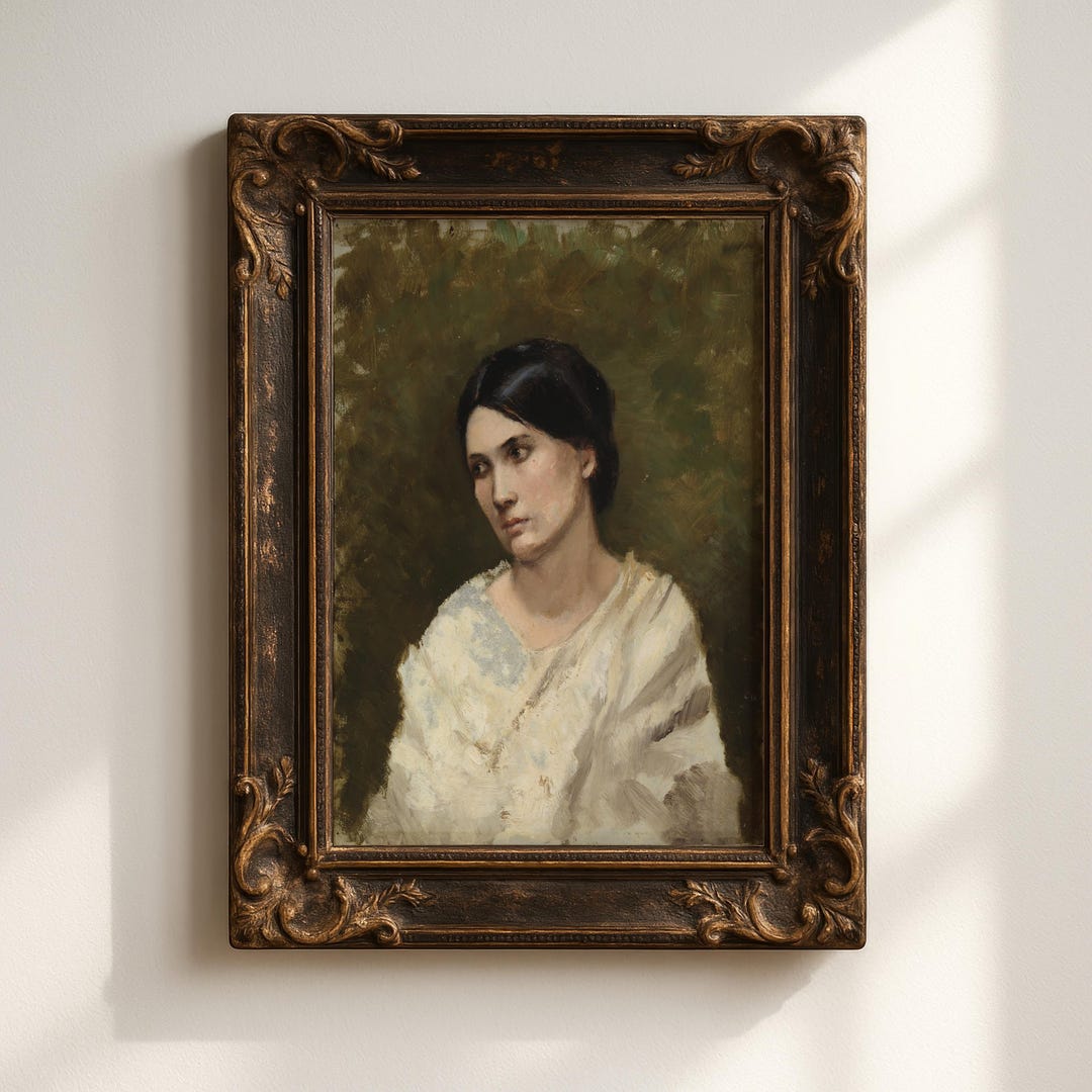Portrait of a Woman, Print of Antique Oil Painting, Victorian Decor - Etsy
