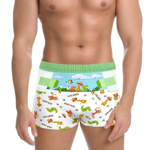 ABDL Adult Baby Boy Boxer Briefs - Safari Animal