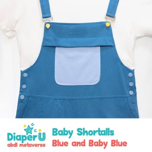 ABDL Erwachsenen Baby Overall - Blau und Baby Blau (Unisex)