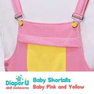 Tuta intera per neonati e adulti ABDL - Rosa e giallo (unisex)