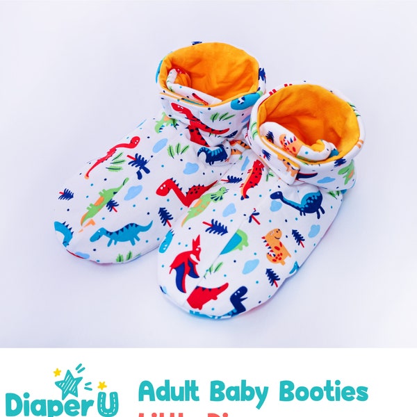 Adult Baby ABDL - Little Dinosaur Booties