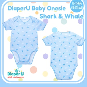 ABDL Adult Baby Onesie - Shark & Whale