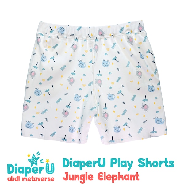 ABDL Cotton Shorts - Jungle Elephant