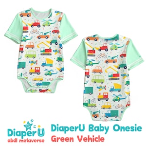 Adult Baby ABDL Onesie - Green Vehicle
