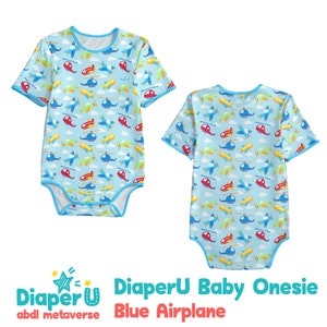 Erwachsener Baby ABDL Strampelanzug - Blaues Flugzeug