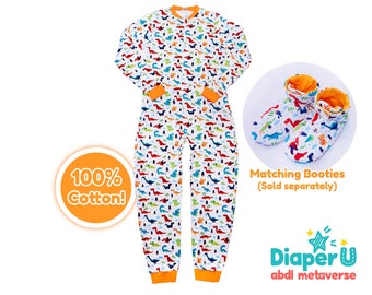 ABDL Adult Baby Pajamas - Little Dinosaur (Super Cute)