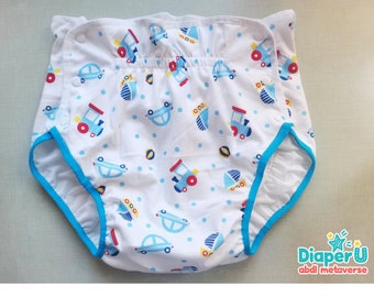 ABDL Adult Baby Japan Style Cloth Diaper Cover - Little Cars