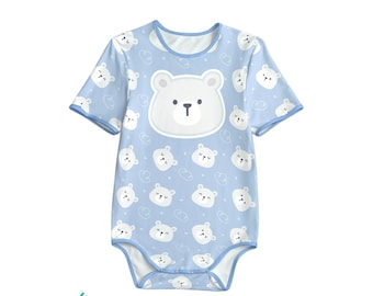 ABDL Adult Baby Bodysuit - Polar Bear (Royal Blue)