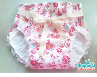 ABDL Adult Baby Japan Style Cloth Diaper Cover - Blooming Sakura