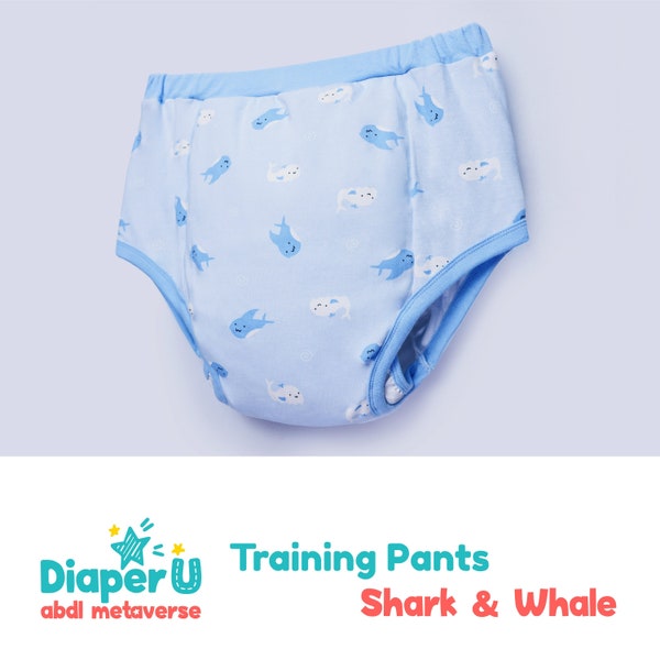 ABDL Training Pants - Shark & Whale (NEW Waterproof)