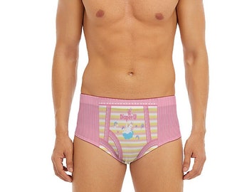 ABDL Adult Baby Pull Ups Diaper Style Swim Trunks - Little Unicorn