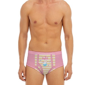 ABDL Adult Baby Pull Ups Diaper Style Swim Trunks - Little Unicorn