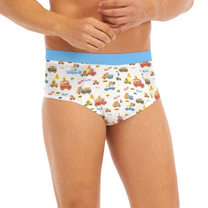 Adult Baby Boy Briefs - Vehicle Blue