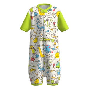 ABDL Adult Baby Snap-Up Sleepytime Romper - Doodle Zoo