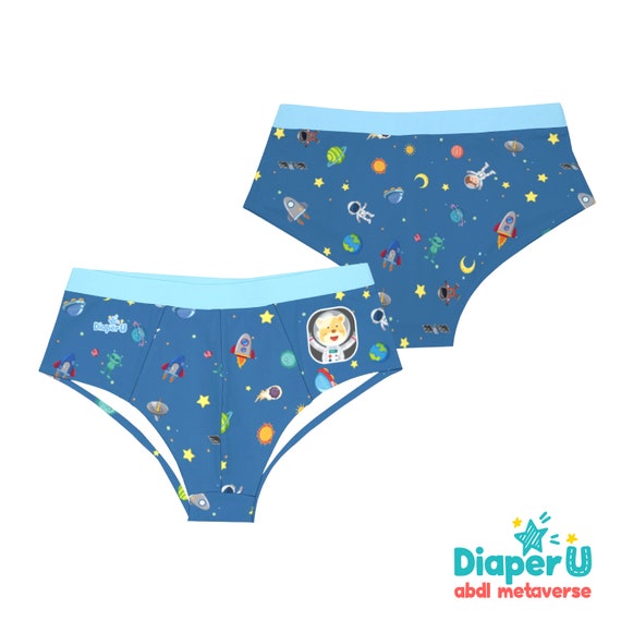 ABDL Adult Baby Boy Briefs Underwear Baby Astronaut 