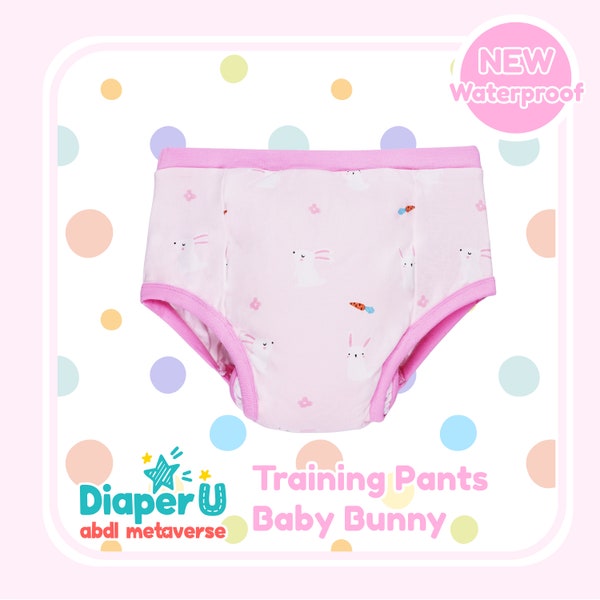 Erwachsene Baby ABDL Trainingshose - Baby Bunny (wasserfeste Version)