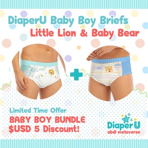 Adult Baby Little Lion + Baby Bear Bundle Sets (2 Briefs)