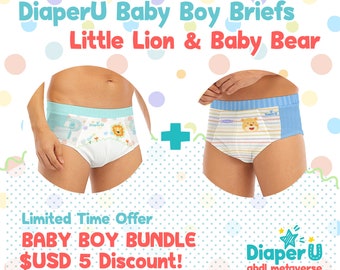 Adult Baby Little Lion + Baby Bear Bundle Sets (2 Briefs)
