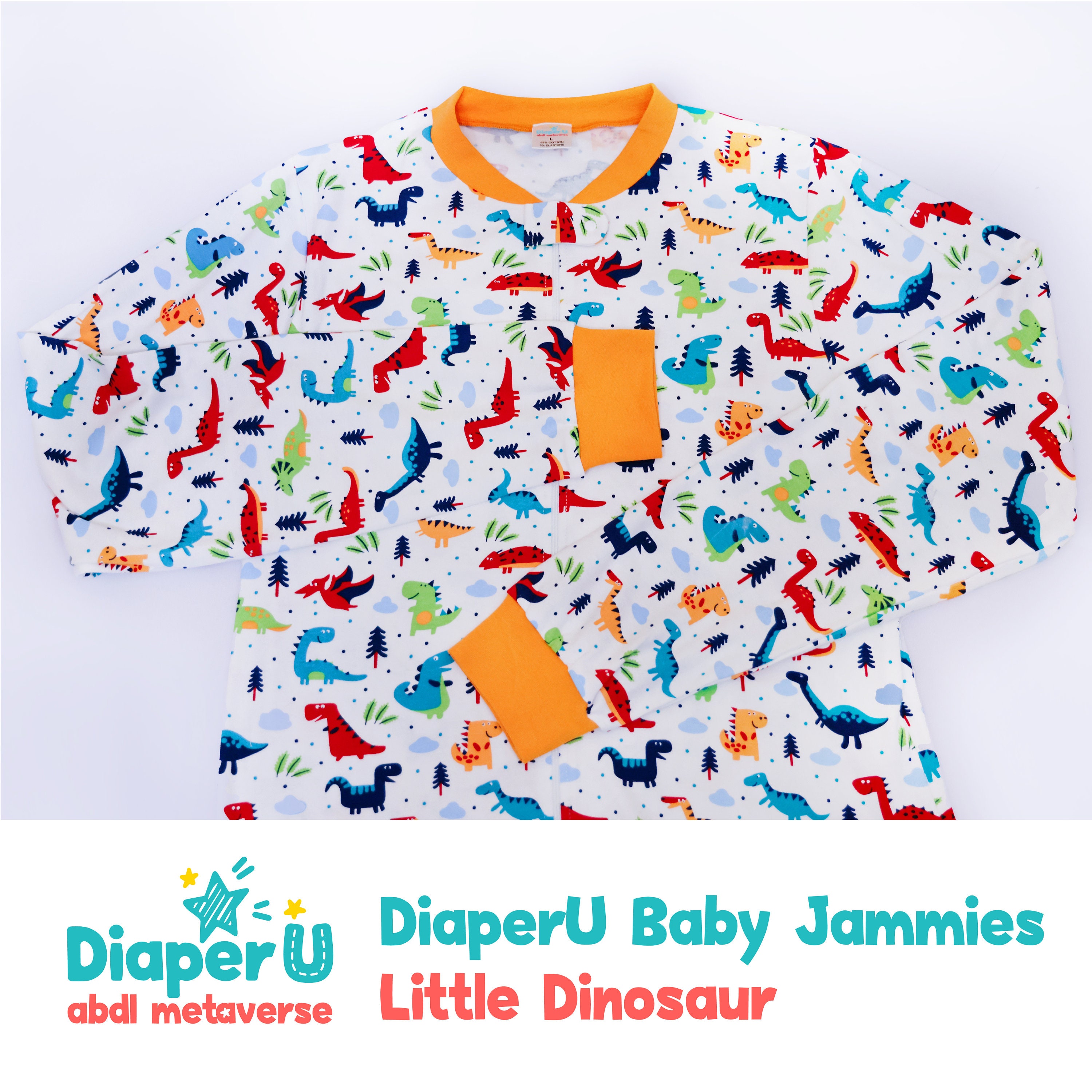 ABDL Ultra Soft Pajama Sets - Dino World – DiaperU