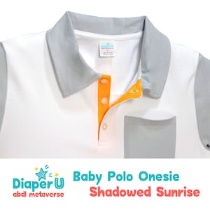 Erwachsenen Baby ABDL Polo Onesie - beschatteter Sonnenaufgang