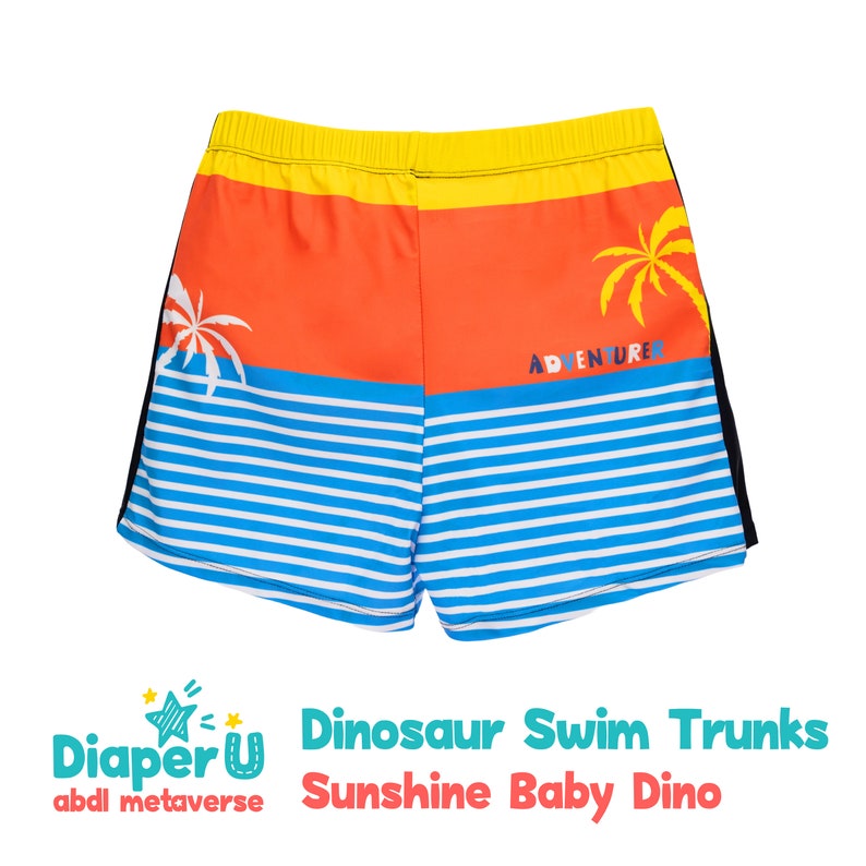 ABDL Adult Baby Dinosaur Swim Trunks - Sunshine Baby Dino - Etsy