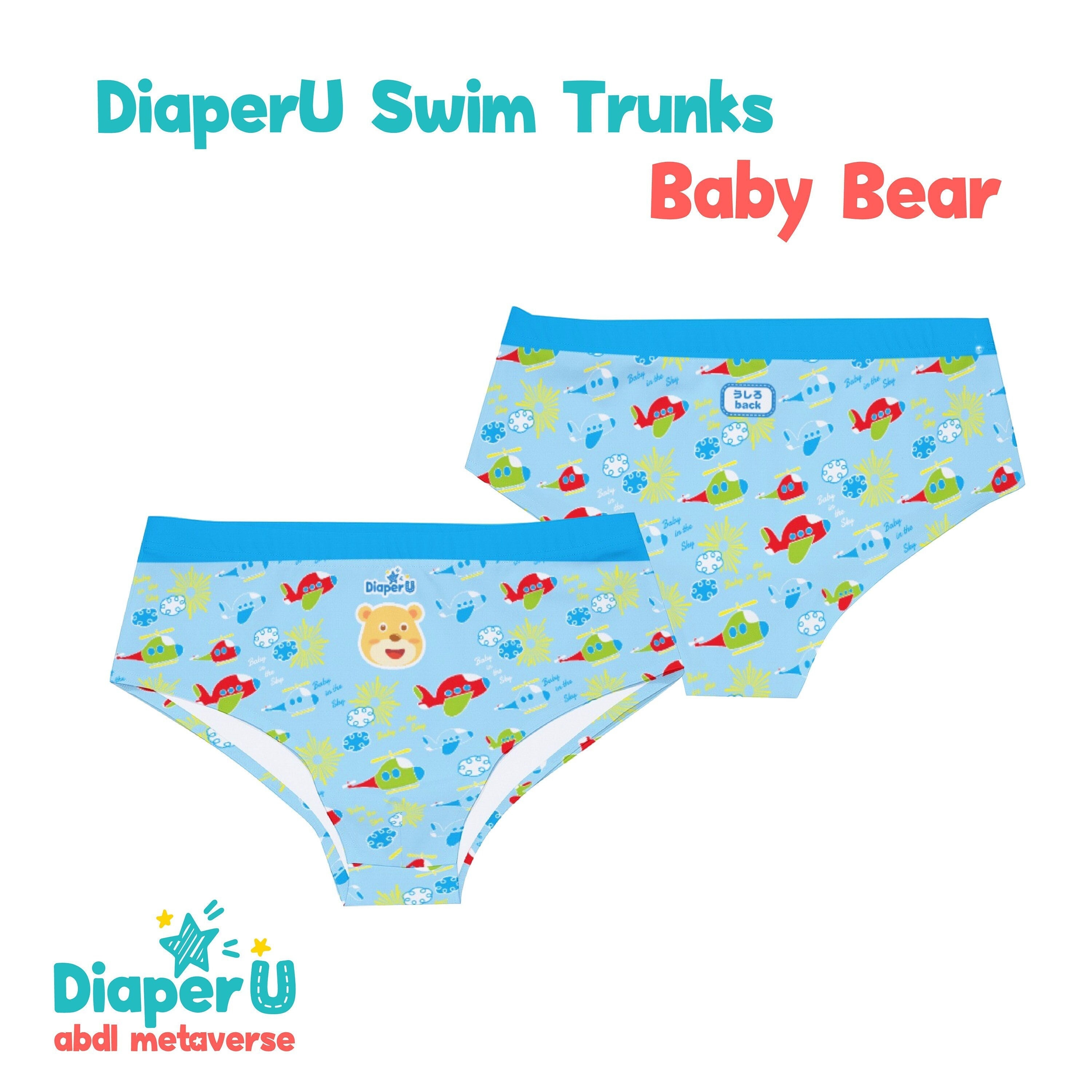 ABDL Adult Baby Pull Ups Swim Trunks Baby Bear -  Canada