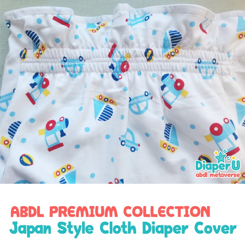 ABDL Adult Baby Japan Style Cloth Diaper Cover Little Cars image 4