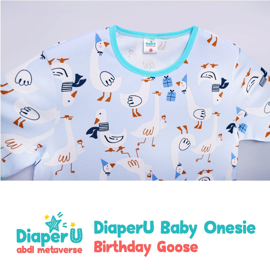ABDL Adult Baby Onesie Birthday Goose 100 Cotton Etsy
