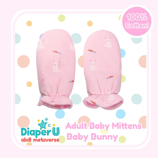 Adult Baby ABDL Mittens - Baby Bunny