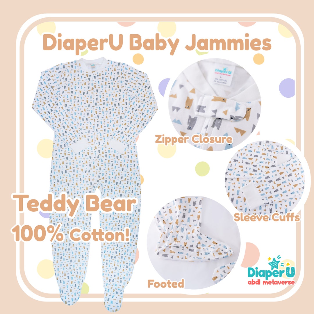 ABDL Adult Baby Footed Sleepers Teddy Bear Etsy Australia
