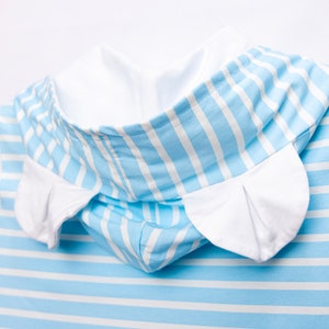 Cute ABDL Adult Baby Onesie - Baby Bear (Blue Stripe & White)