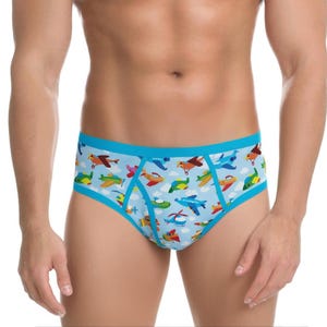 Adult Baby Big Boy Briefs - Baby Blue Airplane