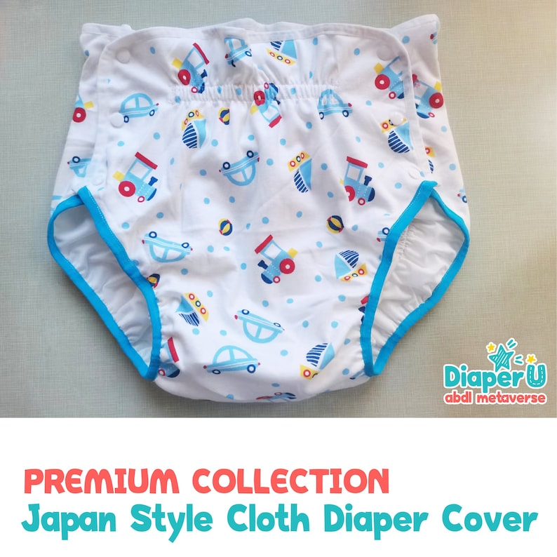 ABDL Adult Baby Japan Style Cloth Diaper Cover Little Cars image 1