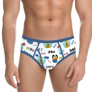 Adult Baby Big Boy Briefs - Blue Woof Puppy