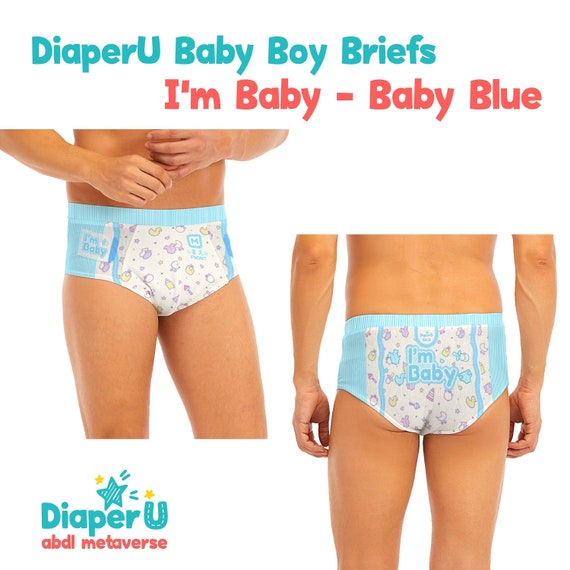 ABDL Adult Baby Boy Briefs Underwear I'm Baby baby Blue -  Canada
