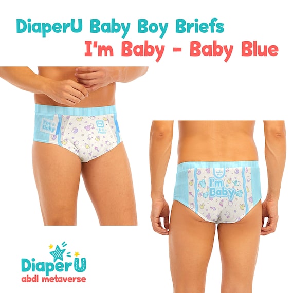 ABDL Adult Baby Boy Briefs Underwear I'm Baby baby Blue -  Canada