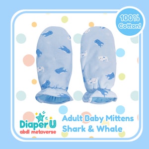 大人用ベビー ABDL ミトン - サメとクジラ