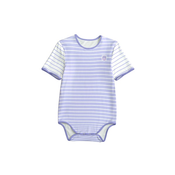 ABDL Adult Baby Onesie - Purple Hippo