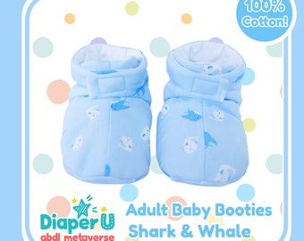 ABDL Adult Baby Booties - Shark & Whale