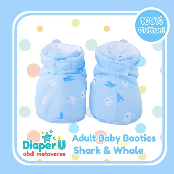 ABDL Adult Baby Booties - Shark & Whale