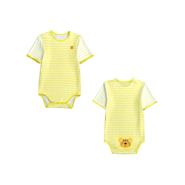 ABDL Adult Baby Bodysuit - Yellow Tiger