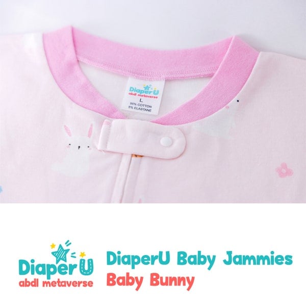 ABDL Erwachsene Baby Footed Pyjamas - Baby Bunny