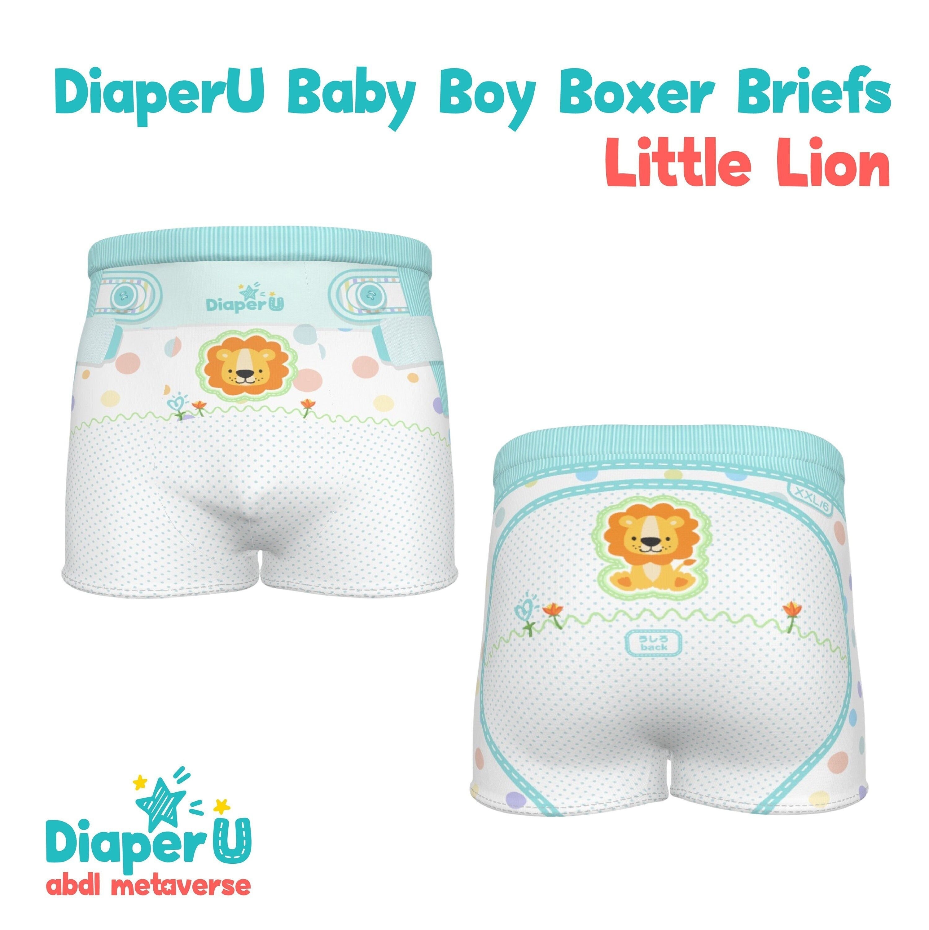 ABDL Adult Baby Diaper Style Briefs Little Lion 