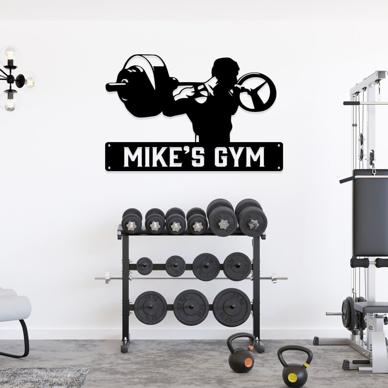 Personalized Home Gym Signs for Workout Room, Personalized Metal Sign