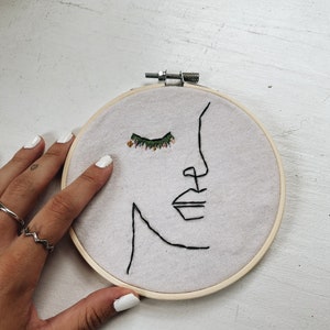 Handmade Female Face Embroidery