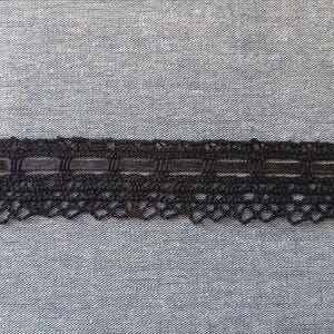 Baumwolle Häkelspitze Borte Häkelband Häkelspitze Schwarzes Satinband Häkelspitze Zierleiste Verzierung Dekorative Spitze 2,7 cm 1,06 Zoll